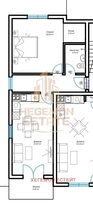 Til salgs  1 soverom Varna , m-t Psjelina , 75 kvm | 12669481