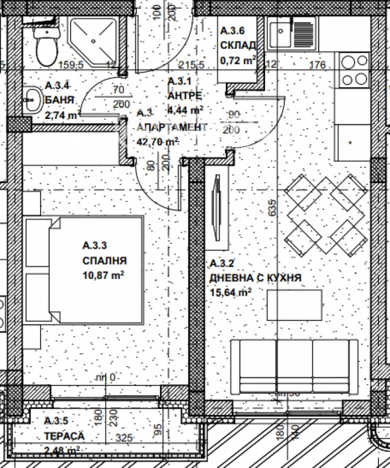 Till salu  1 sovrum Sofia , Krastova vada , 61 kvm | 70956138 - bild [4]