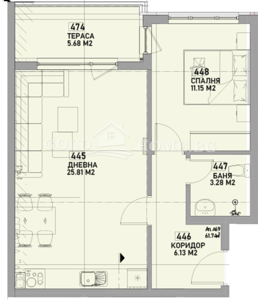 Продава 2-СТАЕН, гр. Пловдив, Беломорски, снимка 2 - Апартаменти - 53721429