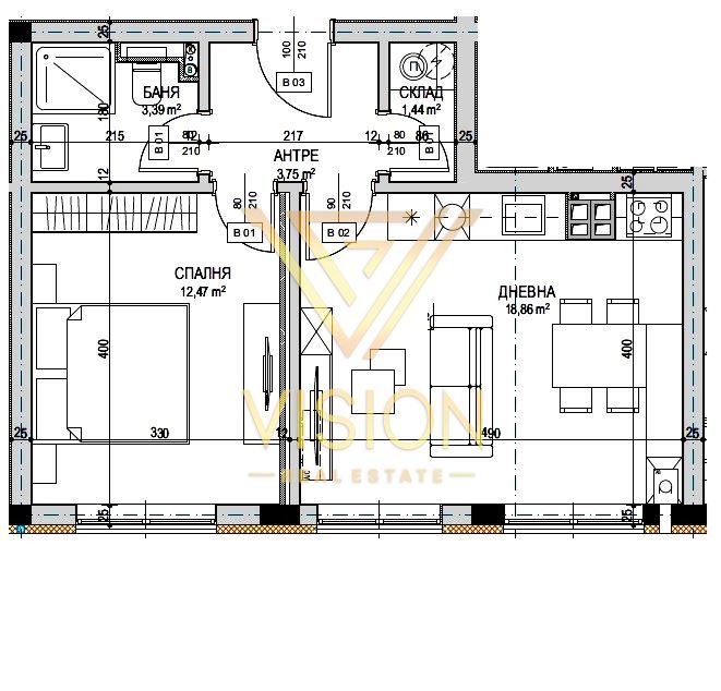 Na prodej  1 ložnice Sofia , Simeonovo , 57 m2 | 44837086