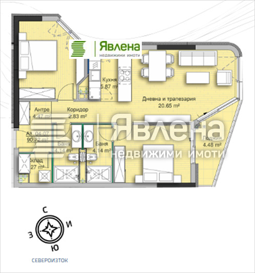 Eladó  2 hálószobás Sofia , Krastova vada , 111 négyzetméter | 83552517 - kép [2]