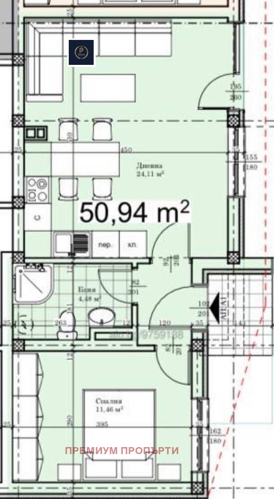 Na prodej  1 ložnice Plovdiv , Proslav , 58 m2 | 31274134 - obraz [3]