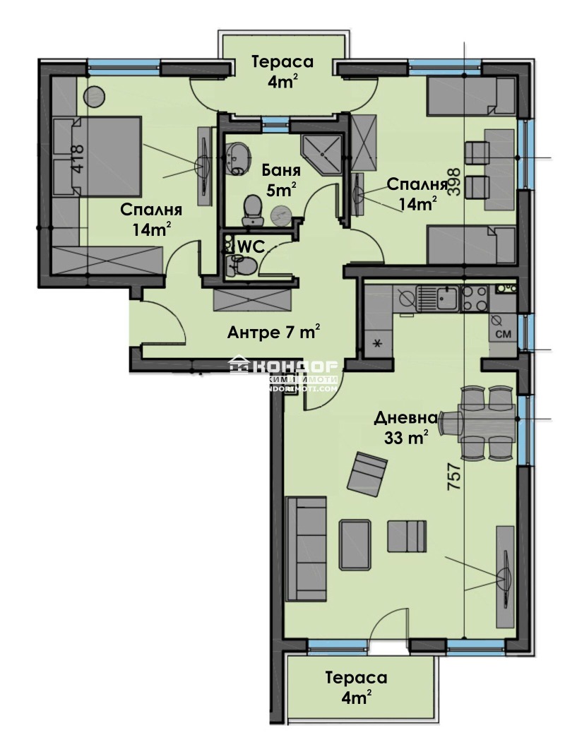 De vânzare  2 dormitoare Plovdiv , Ostromila , 115 mp | 39572312 - imagine [3]