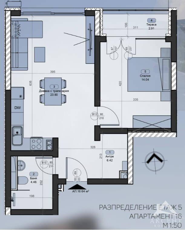 Продава 2-СТАЕН, гр. Перник, Изток, снимка 6 - Апартаменти - 53823125