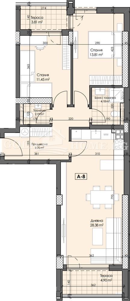 For Sale  2 bedroom Plovdiv , Gagarin , 85 sq.m | 15860389 - image [4]