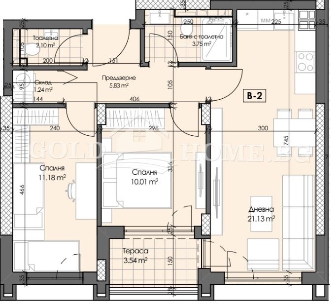 For Sale  2 bedroom Plovdiv , Gagarin , 85 sq.m | 15860389 - image [2]