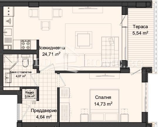 Продаја  1 спаваћа соба Пловдив , Гагарин , 74 м2 | 30370642 - слика [3]