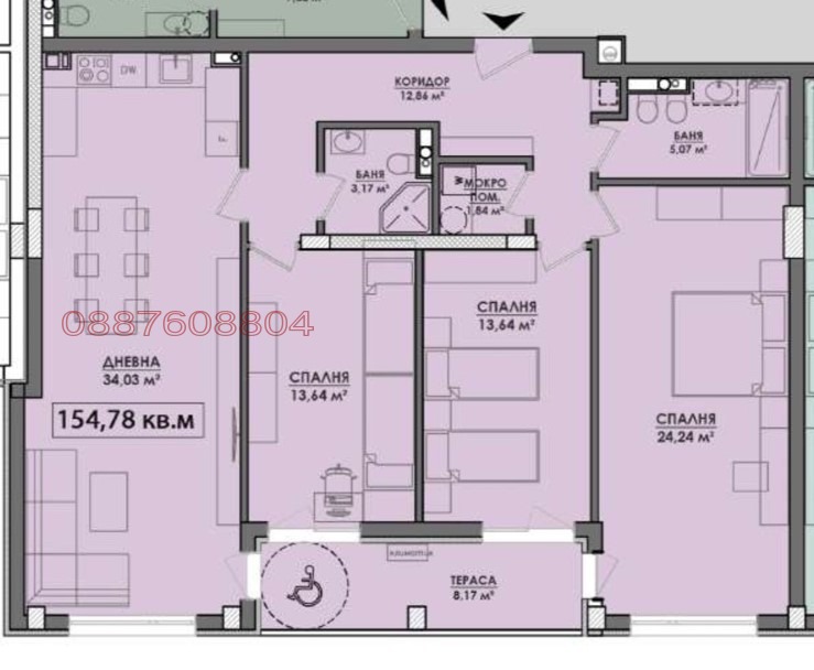 Продава  4-стаен град Бургас , Славейков , 155 кв.м | 12523647 - изображение [7]