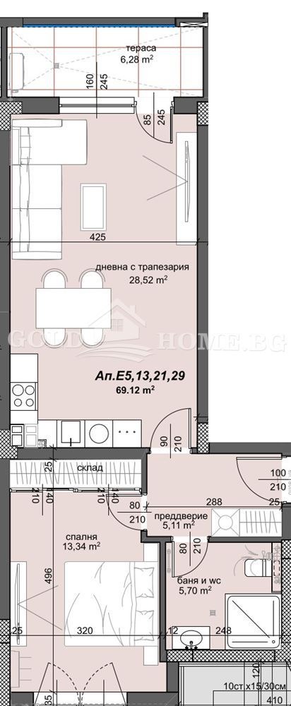 Продава 2-СТАЕН, гр. Пловдив, Тракия, снимка 3 - Апартаменти - 52688179