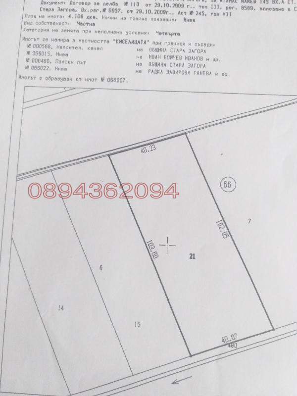 Продава ЗЕМЕДЕЛСКА ЗЕМЯ, гр. Стара Загора, област Стара Загора, снимка 2 - Земеделска земя - 52786148