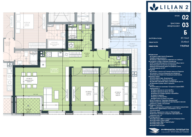 Myytävänä  2 makuuhuonetta Sofia , Zona B-5 , 110 neliömetriä | 36182311 - kuva [5]