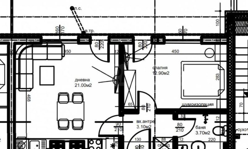 Продава 2-СТАЕН, гр. Пловдив, Коматевски възел, снимка 3 - Aпартаменти - 49526250