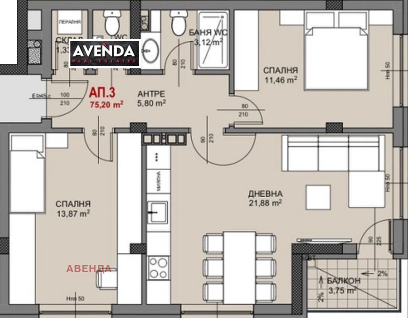 Продава  3-стаен град София , Овча купел , 94 кв.м | 57008272 - изображение [3]