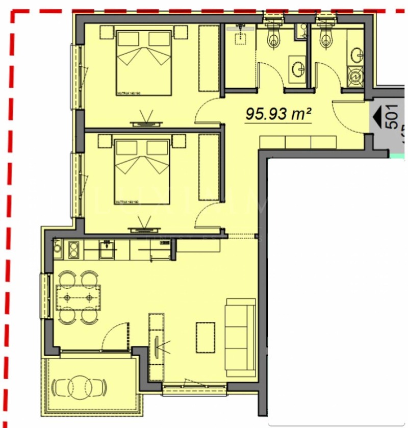 En venta  2 dormitorios región Burgas , k.k. Slanchev bryag , 95 metros cuadrados | 16928697 - imagen [2]