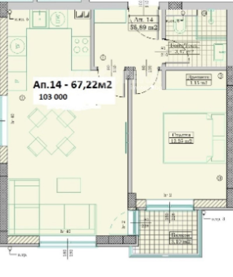 De vânzare  1 dormitor Varna , m-t Pcielina , 67 mp | 15864561 - imagine [2]