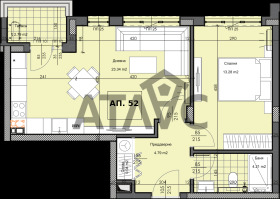 Продава 2-стаен град Пловдив Гагарин - [1] 