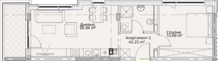 Продаја  1 спаваћа соба Софија , Левски , 61 м2 | 42659109 - слика [4]