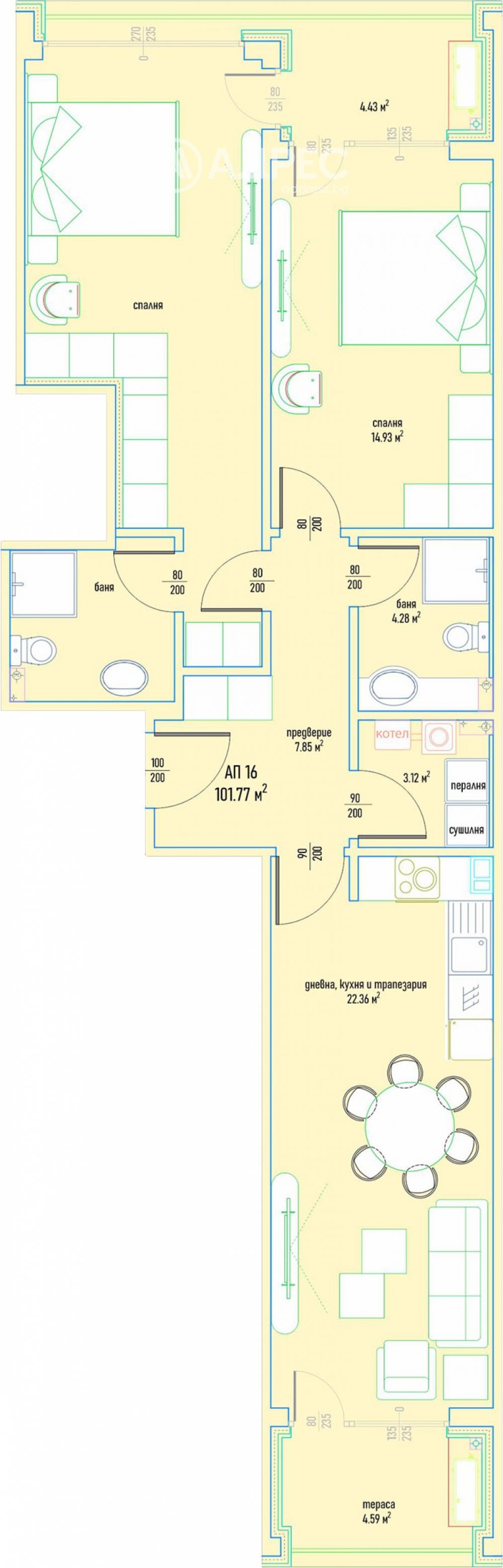 Продава 3-СТАЕН, гр. София, Малинова долина, снимка 3 - Aпартаменти - 46621786