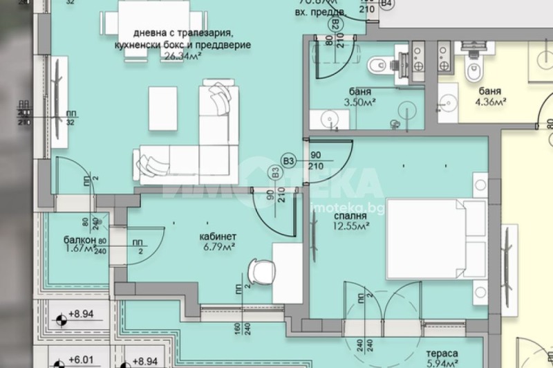 À vendre  1 chambre Sofia , Malinova dolina , 84 m² | 98410027 - image [4]