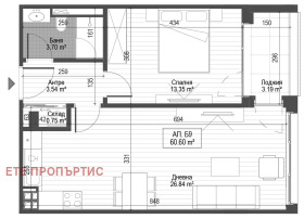 Продава 2-стаен град София Зона Б-5-3 - [1] 