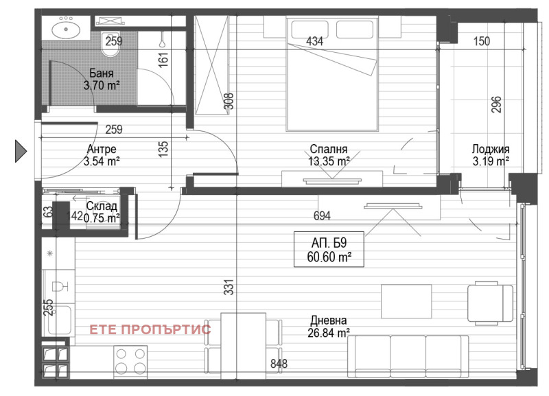 Myytävänä  1 makuuhuone Sofia , Zona B-5-3 , 72 neliömetriä | 25134637