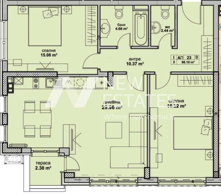 Продава 3-СТАЕН, гр. София, Кръстова вада, снимка 2 - Aпартаменти - 48876115