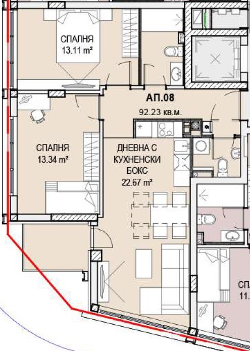 À venda  2 quartos Sofia , Krastova vada , 92 m² | 54579633
