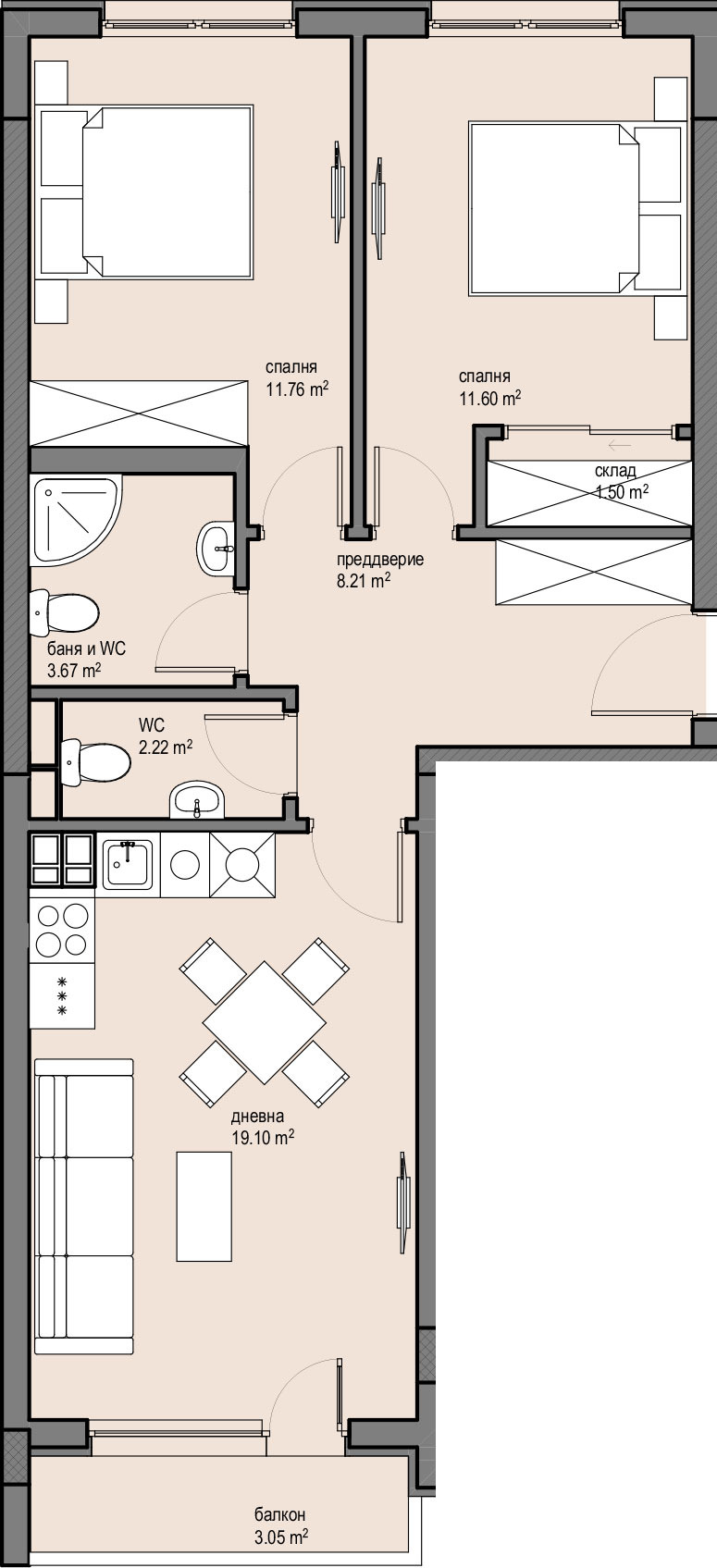 Продава 3-СТАЕН, гр. София, Красна поляна 2, снимка 7 - Апартаменти - 54055582