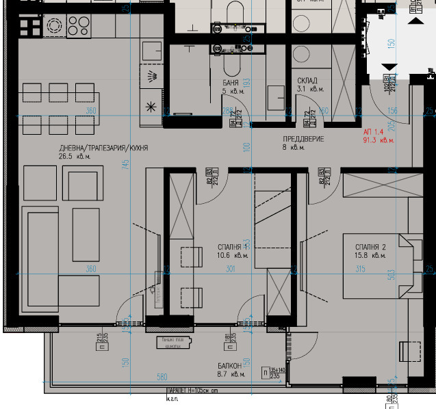 Продава 3-СТАЕН, гр. София, Малинова долина, снимка 2 - Апартаменти - 53641985