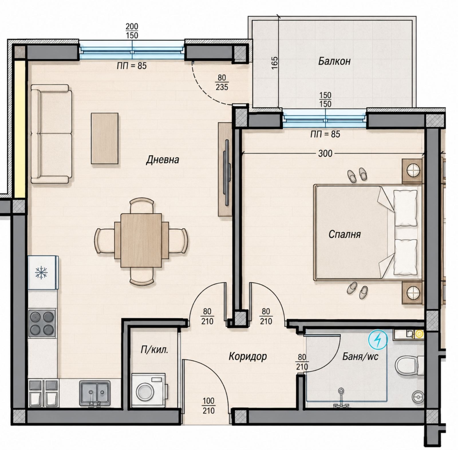 Продава 2-СТАЕН, гр. Варна, Изгрев, снимка 4 - Апартаменти - 54603978