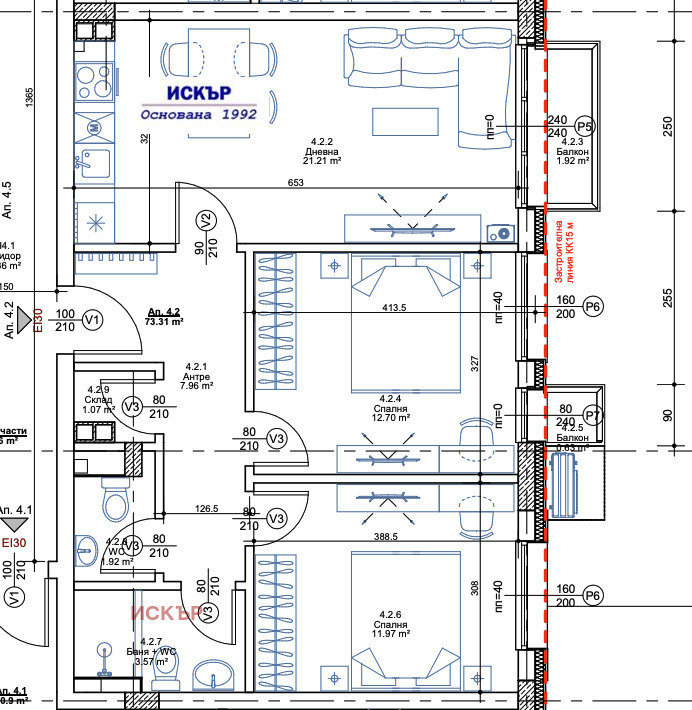 Продава 3-СТАЕН, гр. София, Овча купел, снимка 2 - Апартаменти - 54294647