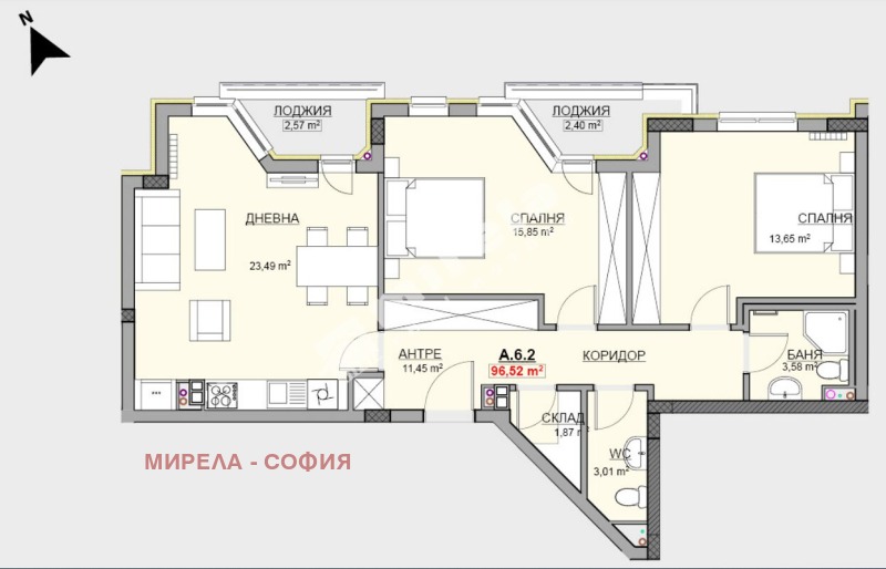 À venda  2 quartos Sofia , Krasno selo , 126 m² | 75855728 - imagem [2]