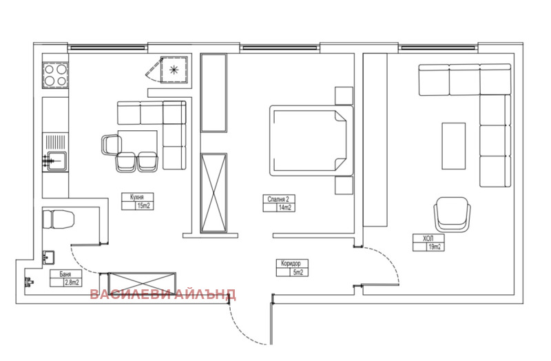 Na sprzedaż  1 sypialnia Sofia , Owcza kupel , 64 mkw | 37369296 - obraz [12]