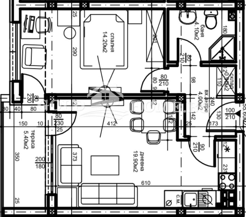 Til salg  1 soveværelse Plovdiv , Ostromila , 65 kvm | 17139260 - billede [2]