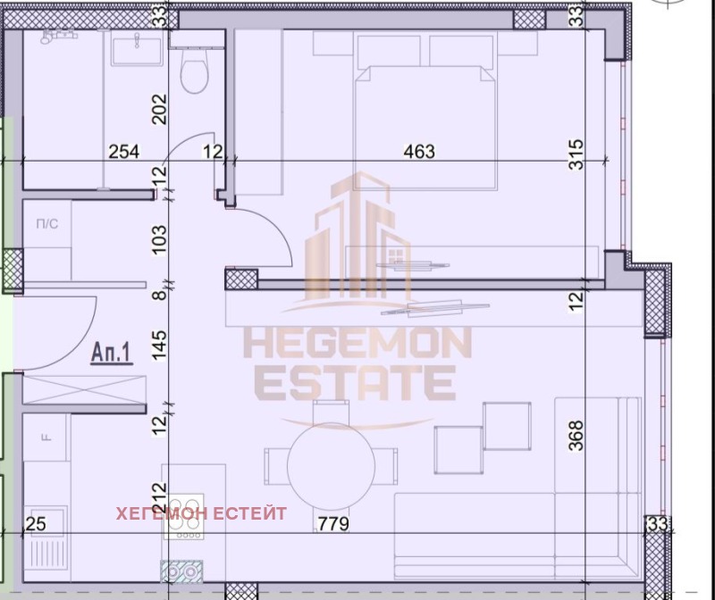 Eladó  1 hálószoba Varna , Galata , 60 négyzetméter | 97865502