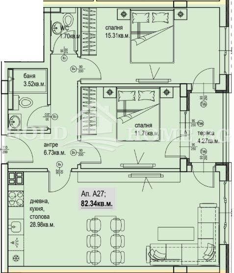 Продава 3-СТАЕН, гр. Пловдив, Кършияка, снимка 2 - Апартаменти - 56314027