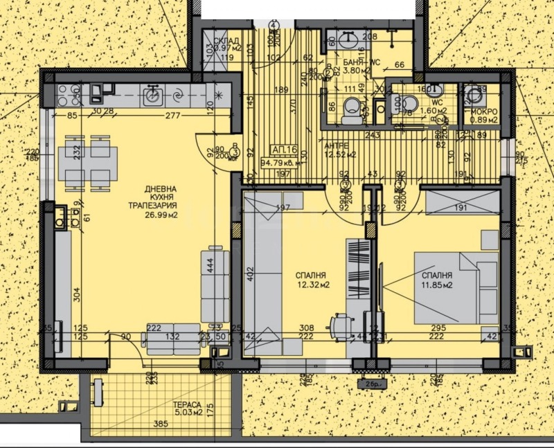 Продава 3-СТАЕН, гр. Бургас, Зорница, снимка 3 - Апартаменти - 53112956