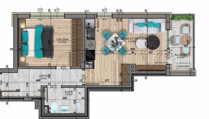 Zu verkaufen  1 Schlafzimmer Sofia , Witoscha , 64 qm | 83370508 - Bild [3]
