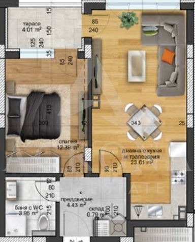Продаја  1 спаваћа соба Пловдив , Христо Смирненски , 58 м2 | 43791936 - слика [2]