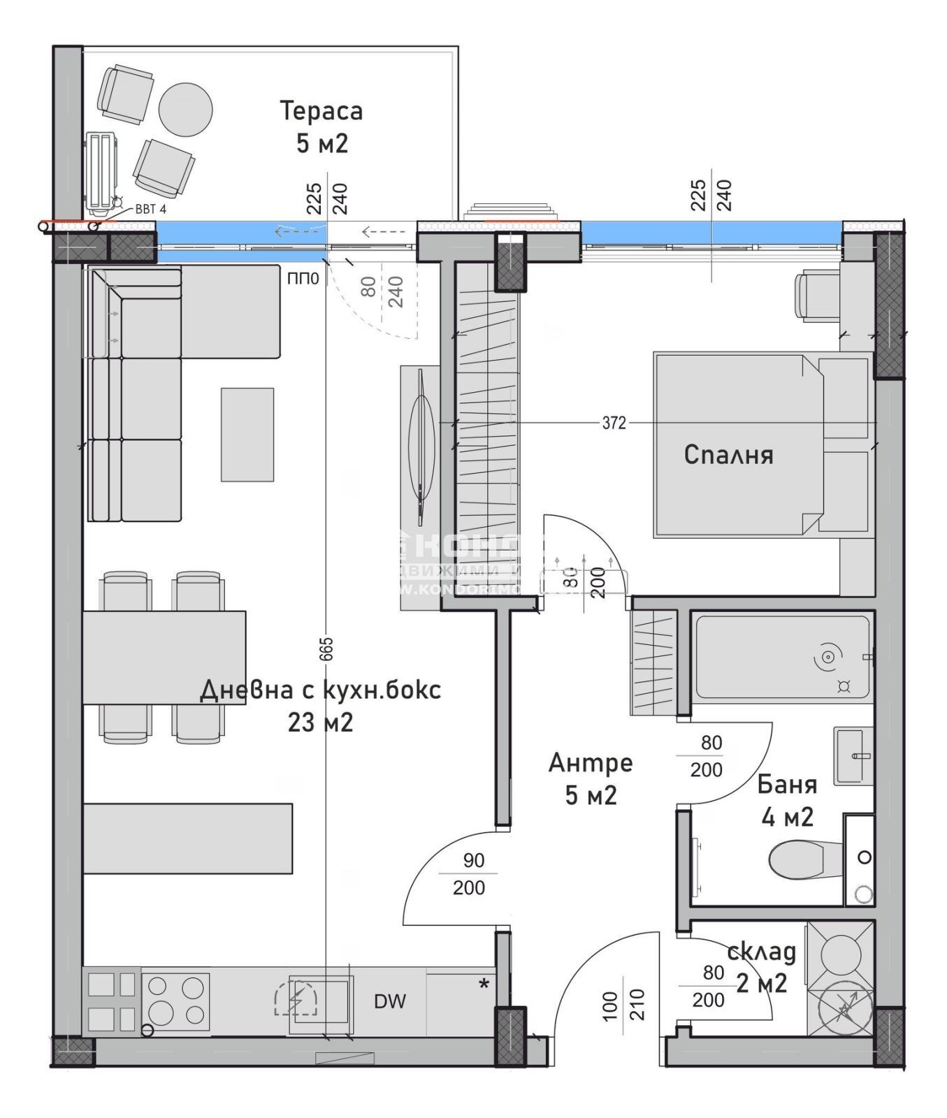 Продава 2-СТАЕН, гр. Пловдив, Христо Смирненски, снимка 2 - Апартаменти - 52073855