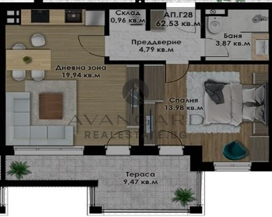 Til salg  1 soveværelse Plovdiv , Kyuchuk Parizh , 72 kvm | 19192468 - billede [2]