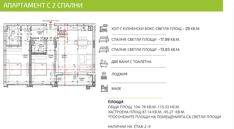 Продаја  2 спаваће собе Софија , Лјулин 2 , 113 м2 | 51657852 - слика [4]