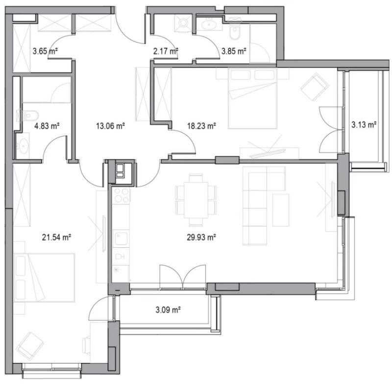 Продаја  2 спаваће собе Пловдив , Христо Смирненски , 141 м2 | 87712795 - слика [2]
