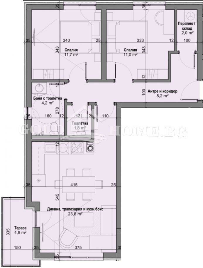En venta  2 dormitorios Plovdiv , Komatevo , 92 metros cuadrados | 83290079 - imagen [2]