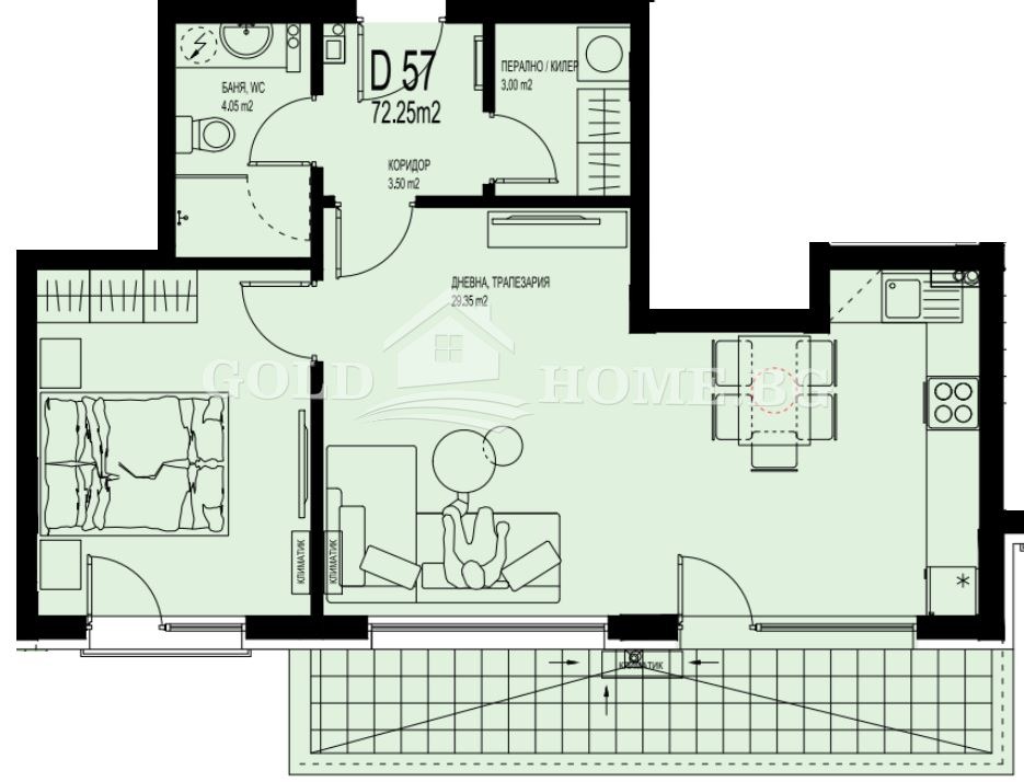 Продава 2-СТАЕН, гр. Пловдив, Христо Смирненски, снимка 9 - Апартаменти - 54863504