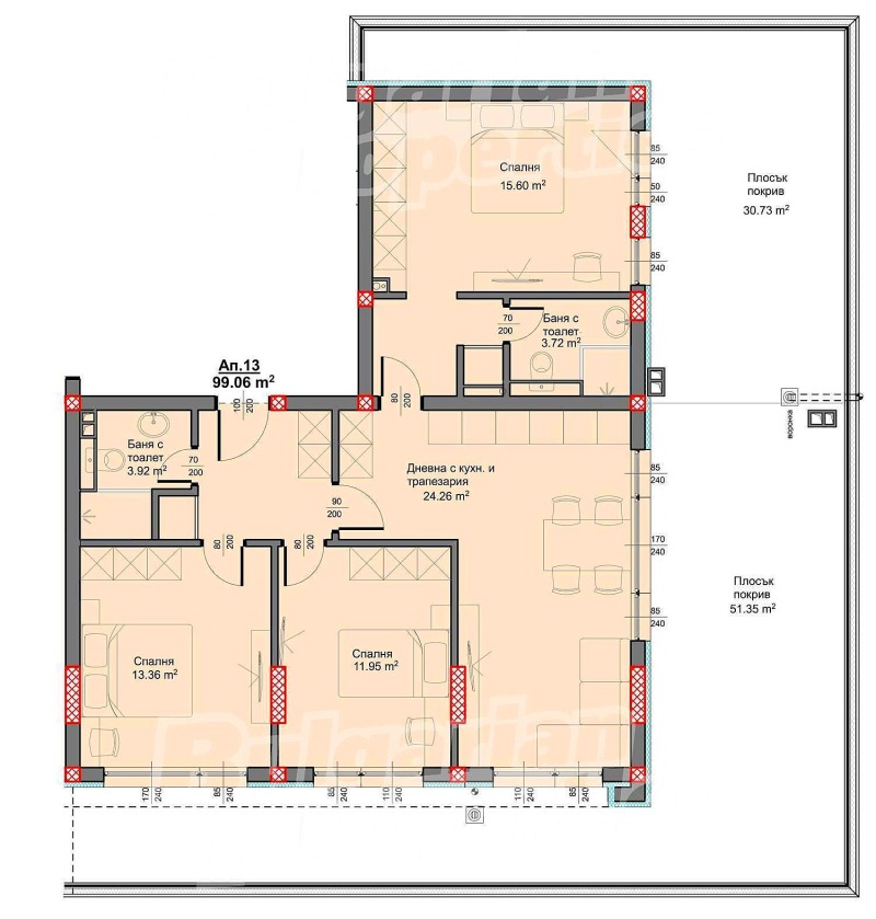 Продается  2 спальни Варна , Изгрев , 101 кв.м | 10424719 - изображение [5]