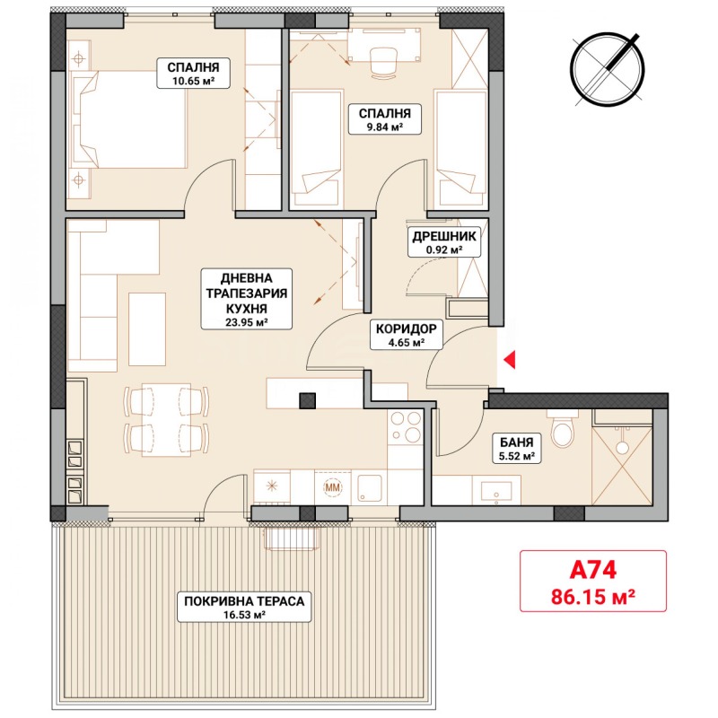 Eladó  2 hálószobás Sofia , Mladost 4 , 102 négyzetméter | 33706977 - kép [2]