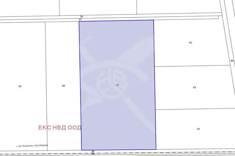 Продава ПАРЦЕЛ в област Пловдив, с. Радиново - 15802 кв.м / 126 416 € » 247 248.21 лв., ЕКС НВД ПЛОВДИВ ООД