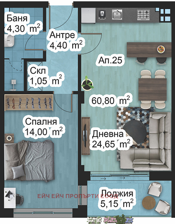 Na prodej  1 ložnice Plovdiv , Otdich i kultura , 71 m2 | 11651834 - obraz [2]