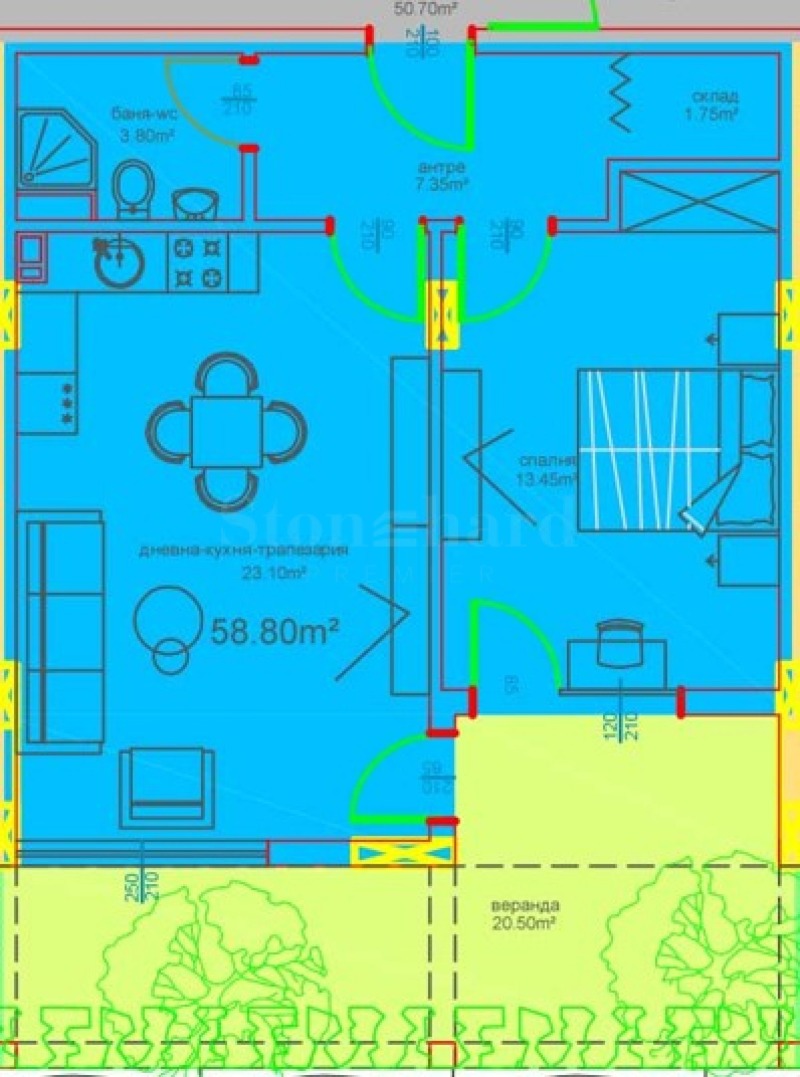 Продава 2-СТАЕН, гр. Бургас, област Бургас, снимка 2 - Апартаменти - 53133898